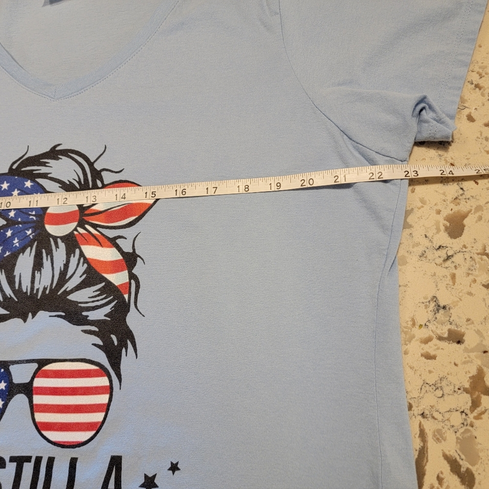 I'm‎ Still A Trump Girl Make No Apologies Patriotic American V-Neck T-Shirt - Picture 3 of 6